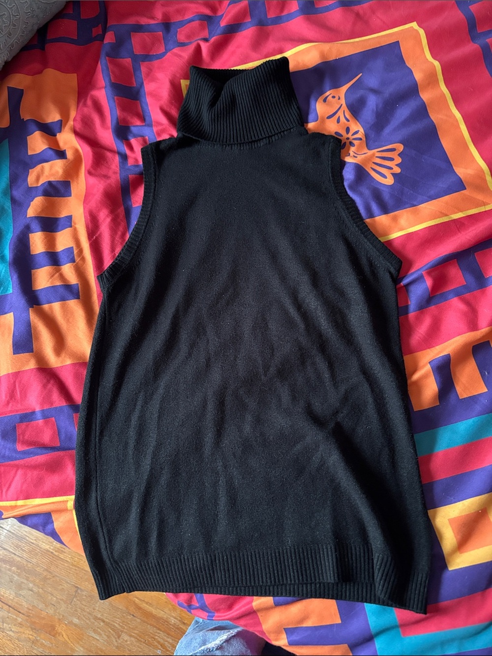 Zara Black Sleeveless Turtleneck Sweater Top - Picture 1 of 5